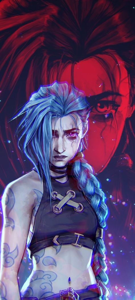 Blue Hair, Anime Character, Tattoos, Red, Anime, Hair, Blue