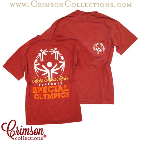 Alpha Sigma Alpha Special Olympics shirt! Now available at Crimson Collections! Special Olympics Tshirt Ideas, Special Olympics Shirts Ideas, Special Olympics Shirts, Adapted Pe, Olympic Idea, College Merch, Greek Week, Pe Teacher, Living Skills