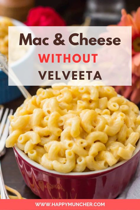 Mac and Cheese Without Velveeta Recipe – Happy Muncher No Velveeta Mac And Cheese, Mac And Cheese Without Velveeta, Homemade Creamy Mac And Cheese, Creamy Mac And Cheese Recipe, Velveeta Mac And Cheese, Velveeta Recipes, Cheese Macaroni, Classic Mac And Cheese, Crockpot Mac And Cheese