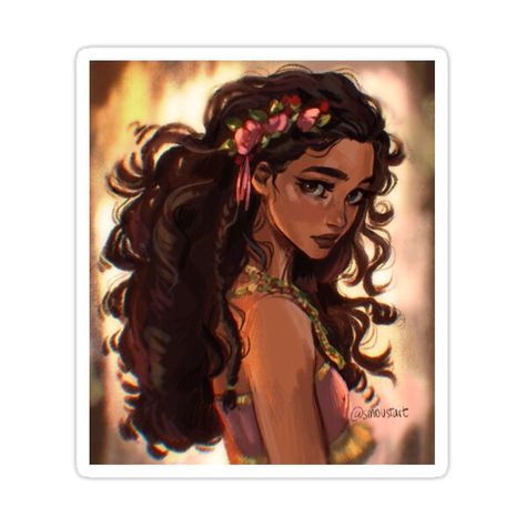 Decorate laptops, Hydro Flasks, cars and more with removable kiss-cut, vinyl decal stickers. Glossy, matte, and transparent options in various sizes. Super durable and water-resistant. . Flowers Procreate, Procreate Portrait, Moana Disney, Hawaii Flowers, Princess Sticker, Piper Mclean, Second Grade Teacher, Self Taught, Percy Jackson Books