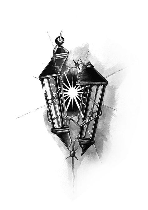 Lantern Tattoo Design, Art Deco Lanterns, Traditional Tattoo Outline, Lantern Drawing, Concept Tattoo, Lamp Tattoo, Instagram Minimalist, Lantern Tattoo, Castle Tattoo