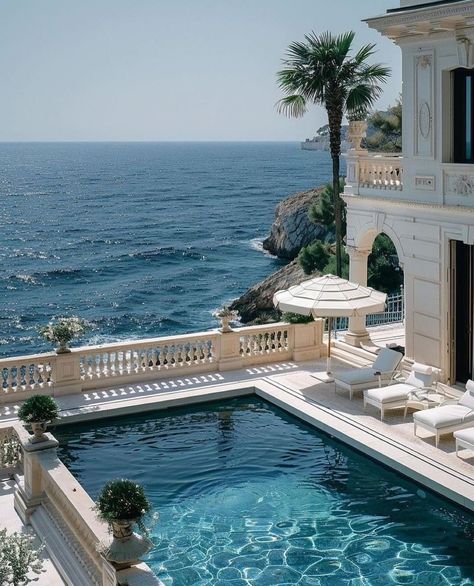 French Riviera Miami Mansion, French Riviera Style, Castle House Design, Greece Villa, Island Villa, Castle House, Mansion Interior, Backyard Pool Designs, Dream Living