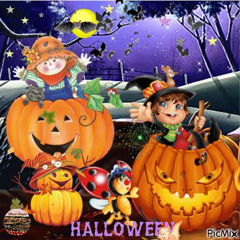 Bambini in festa ed allegria nella notte di Halloween Birthday In Heaven, Gif, Halloween, Birthday