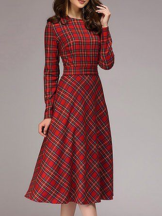 Red tartan dress