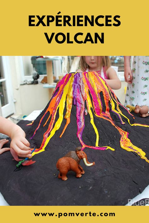 Expérience : comment fabriquer un volcan et une éruption avec les enfants Dinosaur Crafts, Kids Rugs