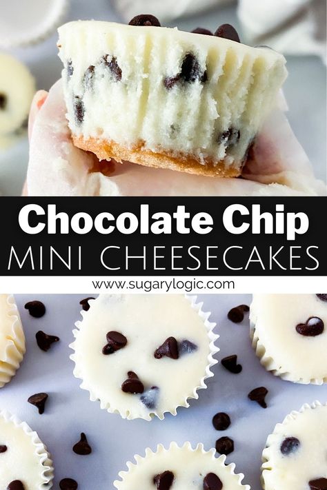 Chocolate Chip Cheesecake Cupcakes, Cheesecake Cupcakes With Vanilla Wafers, Mini Chocolate Chip Cheesecake Recipes, Chocolate Chip Cheesecake Bites, Mini Cheesecake Recipes Nilla Wafers, Nilla Wafer Cheesecake Cupcakes, Mini Chocolate Chip Cheesecakes, Chocolate Chip Cheesecake Recipes Easy, Vanilla Wafer Cheesecake Bites