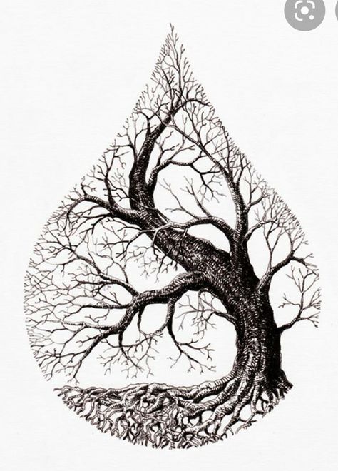 Woods And Water Tattoo, Tree Of Life Drawing, Water Drop Tattoo, Tree Of Life Images, Tattoo Tree, Tattoo Water, Tattoo Zeichnungen, Tree Tattoo Designs, Tree Of Life Tattoo