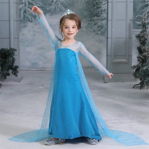 Elsa Dress For Kids, Prom Princess Dress, Clothes Fancy, Princess Elsa Dress, Snow White Dress, Snow White Dresses, Frozen Dress, Dress For Baby Girl, Tulle Party Dress