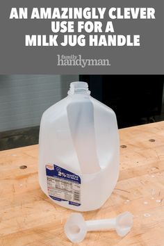 An Amazingly Clever Use For a Milk Jug Handle Old Milk Jugs, Milk Jug Crafts, Plastic Jugs, Diy Handyman, Plastic Milk, Handyman Projects, Family Handyman, Amazing Life Hacks, Diy Life Hacks