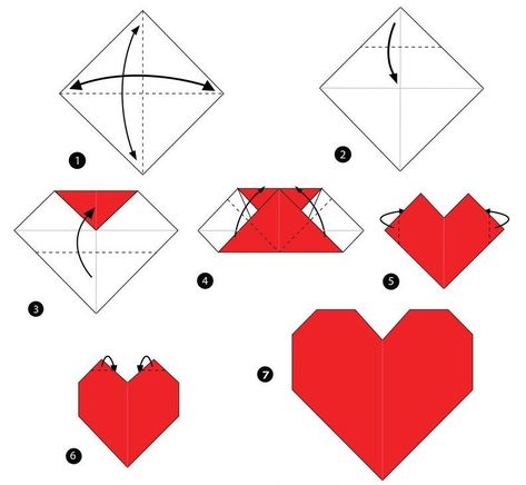 Hart Origami, Origami Instructions Easy, Easy Origami Heart, Dragon Origami, Origami Dog, Origami Swan, Origami Step By Step, Origami Ball, Kids Origami