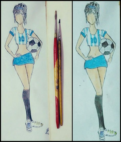 Soccer girl/ football/ sportswear fashion illustration by Kalyani Sankrityayan. Sportswear Fashion Illustration Sketches, Sports Wear Illustration Sketch, Sportswear Fashion Illustration, Sports Wear Fashion Illustration, Sports Wear Fashion, Football Illustration, Football Themes, Fashion Design Collection, Soccer Girl