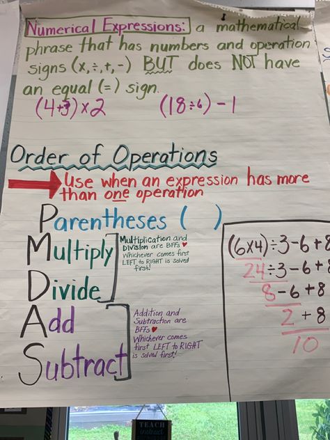 Math Language Anchor Chart, Numerical Expressions Anchor Chart, Grade 7 Math Anchor Charts, Grade 5 Math Anchor Charts, 5.nbt.1 Anchor Chart, Math Anchor Chart, Writing Expressions, School Goals, Student Life Hacks