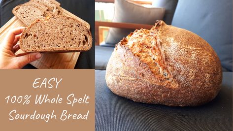 100% Whole Spelt Sourdough Bread using a Simple Process — Spelt Sourdough Bread, Spelt Bread Recipe, Spelt Sourdough, Spelt Flour Recipes, Spelt Recipes, Spelt Bread, Sourdough Bread Starter, Sourdough Recipe, Spelt Flour