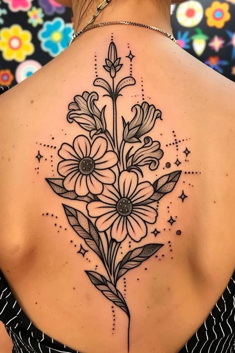 Cone Flower Tattoo, Aster And Morning Glory Flower Tattoo, September Birth Flower Tattoo, Birth Flower Tattoo Ideas, Aster Tattoo, Morning Glory Tattoo, Wildlife Tattoo, September Birth Flower, Flower Tattoo Ideas