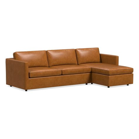 West Elm - Leather Queen Sleeper Sectional with Storage Reclining Sectional With Chaise, Leather Chaise Sectional, Comfortable Sectional, Oversized Furniture, Best Sectionals, Storage Chaise, Modern Sofa Sectional, Sleeper Sectional, Mattress Dimensions