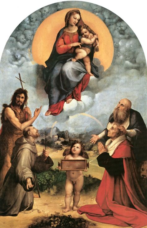 Raphael: Altar of Heaven - the Madonna di Foligno The Sistine Madonna, Raphael Madonna, Sistine Madonna, Filippo Brunelleschi, The Madonna, Jesus Painting, Italian Painters, Selling Art Online, Madonna And Child