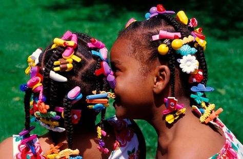 How Soon Is Too Soon To Relax Your Daughter's Hair? - https://blackhairinformation.com/by-type/relaxed-hair/soon-soon-relax-daughters-hair/ Black Hair With Clips, Black Childhood, Black Girlhood, Black Joy, Hair Clips 90s, I Love Being Black, Hair Afro, Black Photography, Black Femininity