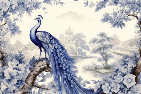 Illustration solid toile with peacock border painting bird art. | premium image by rawpixel.com / Hein Background Pelaminan, Peacock Background, Wedding Bg, Border Painting, Pola Cat Dinding, Chinoiserie Patterns, Decoration Engagement, Chinese Wedding Decor, Peacock Wallpaper