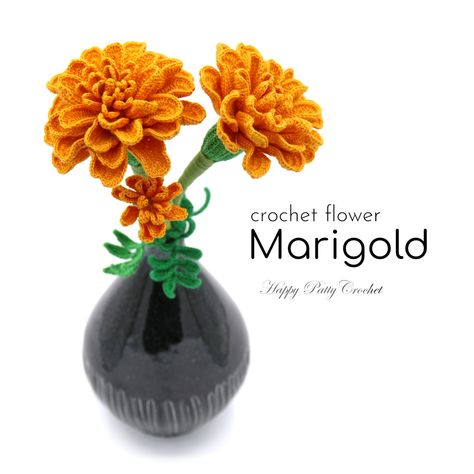 Crochet Marigold, Marigold Flower, Crochet Flower Patterns, Crochet Flower, Community Group, Crochet Flowers, One Pic, Flower Patterns, Knitting Patterns