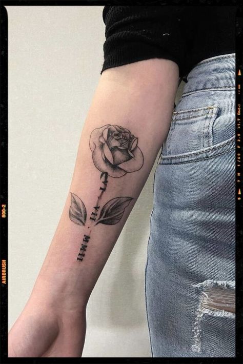 Meaningful Rose Tattoos Meaningful Rose Tattoos, Anniversary Date Ideas, Bracelet Tattoos For Women, Daisy Flower Tattoos, Rose Tattoo On Arm, Watercolor Rose Tattoos, Pink Rose Tattoos, Rose Hand Tattoo, Small Rose Tattoo