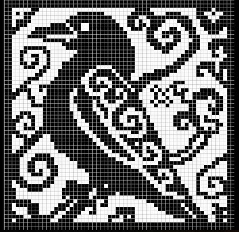 Pagan Cross Stitch, Cross Stitch Pattern Maker, Pixel Crochet, 강아지 그림, Tapestry Crochet Patterns, Halloween Cross Stitches, Cross Stitch Bird, Crochet Cross, Crochet Tapestry