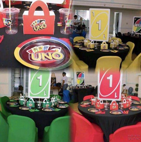 Uno Themed First Birthday, Uno Party, Video Game Party Favors, 1st Birthday Boy Themes, Uno Birthday, Baby Birthday Party Theme, Uno Card, First Birthday Balloons, 1st Birthday Party For Girls