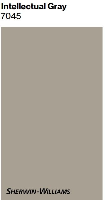 Intellectual Gray (Sherwin Williams) paint color swatch. Dover Gray Sherwin Williams, Link Gray Sherwin Williams Exterior, Link Grey Sherwin Williams, Intellectual Gray Exterior, Intellectual Gray Sherwin Williams, Cliff Forest, House Frontage, White Exterior Paint Colors, Gray Sherwin Williams