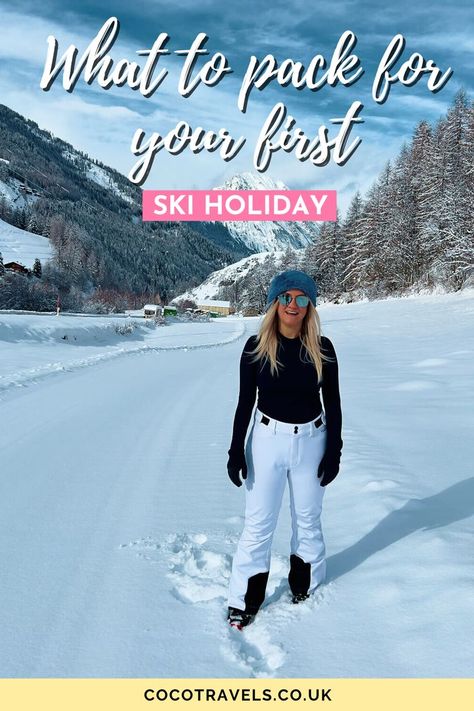 Going skiing for the first time? Check out my guide for what to pack for your first ski holiday and what should be on your ski packing list. Ski Packing List, Ski Packing, Holiday Packing List, Ski Trip Packing, Ski Pack, Holiday Packing Lists, Ski Holiday, Go Skiing, Packing Guide