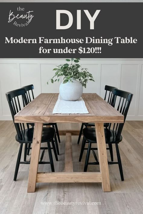 Farmhouse Style Kitchen Table, Diy Farm Table, Diy Modern Farmhouse, Modern Farmhouse Dining Table, Beautiful Modern Farmhouse, Diy Dining Room Table, Diy Kitchen Table, Modern Farmhouse Diy, Modern Farmhouse Dining Room