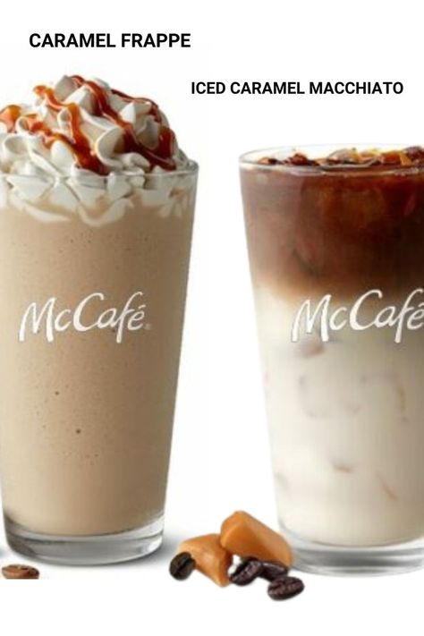 caramel frappe mcdonald's | iced caramel macchiato | mcdonald's iced coffee | mcdonald's coffee menu | mcdonald's coffee drinks Iced Caramel Mocha Recipe, Mcdonald's Iced Coffee, Mcdonalds Iced Coffee, Mcdonald's Coffee, Iced Caramel Macchiato Recipe, Caramel Macchiato Recipe, Mcdonalds Recipes, Caramel Frappe, Mcdonalds Coffee