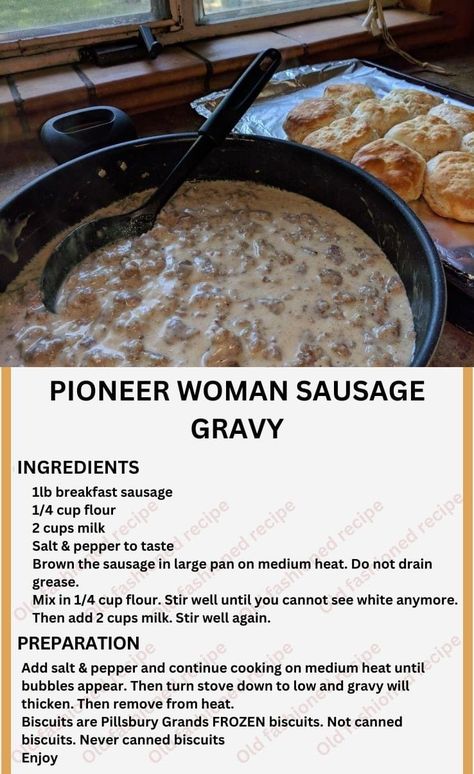 Pioneer Woman Sausage Gravy, Easy Christmas Breakfast, Sausage Gravy Recipe, Gravy Ingredients, Homemade Gravy, Gravy Recipe, Sausage Gravy, Food Tasting, Breakfast Recipes Casserole