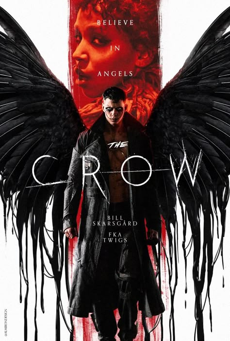 THE CROW (2024) poster design by Axel Almirón The Crow Movie, Crow Pictures, Tribute Poster, Movie Tracker, Crow Movie, Crow Painting, 2024 Poster, Key Art, Bill Skarsgard