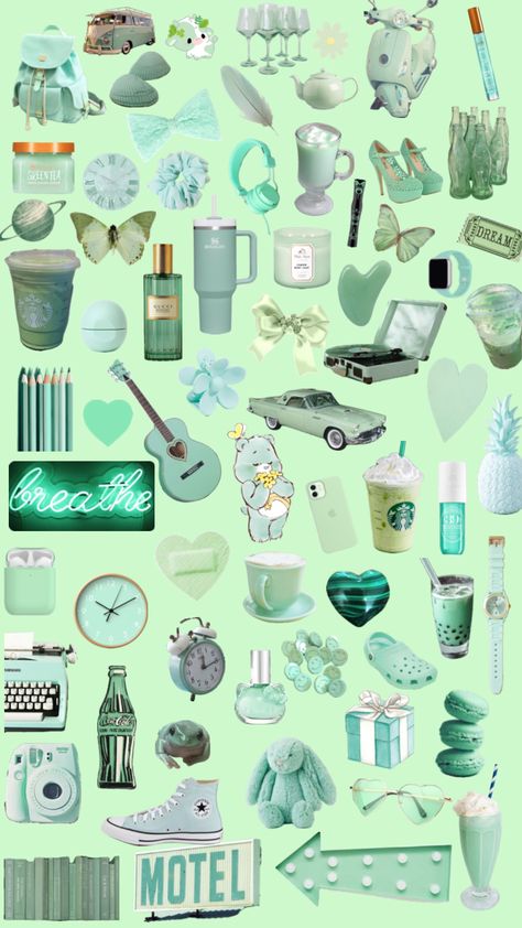 mint green :) Soft Mint Aesthetic, Mint Aesthetic, Soft Mint, Clear Phone Case, Create Collage, Creative Play, Girly Things, Mint Green, Cut Out