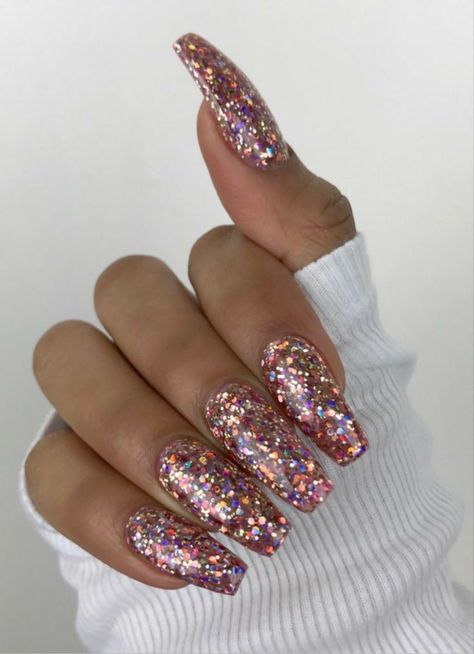 Warmfits Holographic Chunky Glitter 12 Colors Total 120g Face Body Eye Hair Nail Festival Chunky Narrow Nails, Chunky Glitter Nails, Shiny Nails Designs, Nail Design Video, Pink Glitter Nails, Nails Tumblr, Nails Glitter, Super Nails, Nail Swag