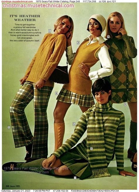 1970 Sears Fall Winter Catalog, Page 248 - Catalogs & Wishbooks Colleen Corby, 1970 Fashion, 60’s Fashion, 70 Fashion, Outfits 70s, 60s 70s Fashion, 60s And 70s Fashion, 70s Inspired Fashion, 70s Outfits