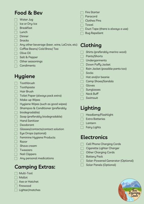 Ultimate Camping Checklist | Car Camping Essentials - Two Roaming Souls Car Camping List, Camping Checklist For Two, Camping Trip Packing List, Camping Trip List, Car Camping Essentials, Rv Camping Checklist, Gorgeous Images, Camping Must Haves, Trailer Camping