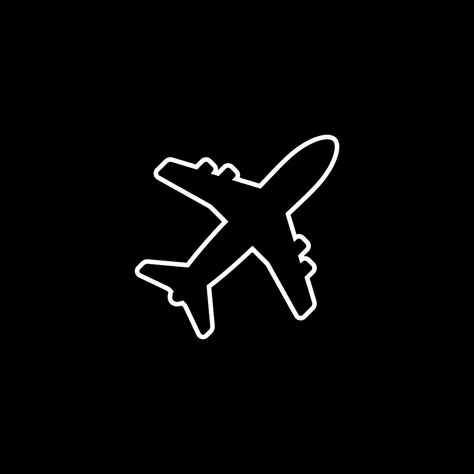 Plane Black Wallpaper, Whatsapp Widget, Icon App Aesthetic, Monochrome Icons, Plane Black, Plane Logo, Black Widget, Plane Wallpaper, Flight Logo