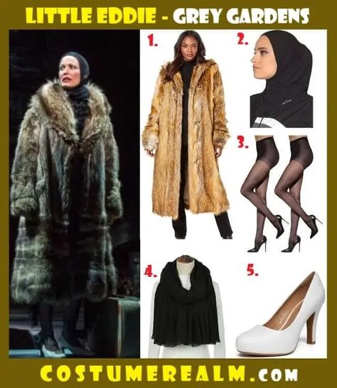 Dress Like Little Edie Little Edie Costume, Heidi Home Improvement Costume, Diana Silvers Halloween, Jamie Lee Curtis Halloween Costume, Iris Apfel Halloween Costume, Edith Bouvier Beale, Edie Beale, Little Edie, Black Hijab