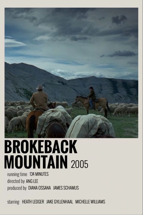 Brokeback Mountain Movie Poster, Brokeback Mountain Aesthetic, Brokeback Mountain Wallpaper, Brokeback Mountain Poster, Minimalistic Polaroid Poster, Mountain Aesthetic, Ang Lee, Brokeback Mountain, Movie Nerd