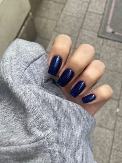 Blue Glittery Acrylic Nails, Blue Glittery Nails, Dark Blue Acrylic Nails Sparkly, Dark Blue Acrylic Nails Glitter, Glittery Blue Nails Acrylic, Dark Blue Glittery Nails, Glittery Nails, Midnight Blue, Nails