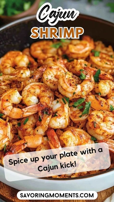 Bold, Zesty, and Ready in Minutes This Cajun shrimp skillet is bursting with flavor, thanks to a rich blend of spices and fresh ingredients. Perfect for busy nights when you want something quick, but crave restaurant-quality taste at home. Save this quick and easy recipe for busy days #CajunShrimp #SkilletMeal #ShrimpRecipes #CajunSpices #EasySeafood #QuickDinners #FlavorfulMeals #WeeknightDinner #SeafoodDelight #SpicyShrimp Cajun Shrimp Skillet, Shrimp Pita, Shrimp Recipes Spicy, Easy Cajun Recipes, Cajun Seafood Pasta, Cajun Recipes Easy, Seafood Pasta Bake, Cajun Shrimp And Rice, Shrimp Scampi Pasta Recipes