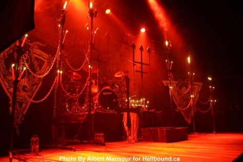 Satanic Metal Altar - it's black metal band Watain stage setup Satanic Altar Setup, Black Gardens, Concert Ideas, Stage Set Design, Altar Table, Concert Stage, Black Garden, Stage Set, Heavy Metal Bands