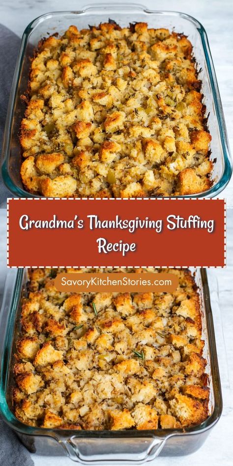 What if you could bring a touch of nostalgia to your Thanksgiving table? Grandma’s Stuffing Recipe is a heartwarming dish that brings everyone together. By adding this recipe to your Thanksgiving Recipes, you’ll always have a go-to for family gatherings. Save it now and make your next holiday unforgettable! Thanksgiving Recipes Stuffing Sausage, Ww Stuffing Recipes, Stuffing Patties Thanksgiving, Stuffing Recipes No Celery, Diy Stuffing Recipe Thanksgiving, Thanksgiving Recipes For 4 People, Amazing Thanksgiving Recipes, Crunchy Stuffing Thanksgiving, Simple Dressing Recipe Thanksgiving