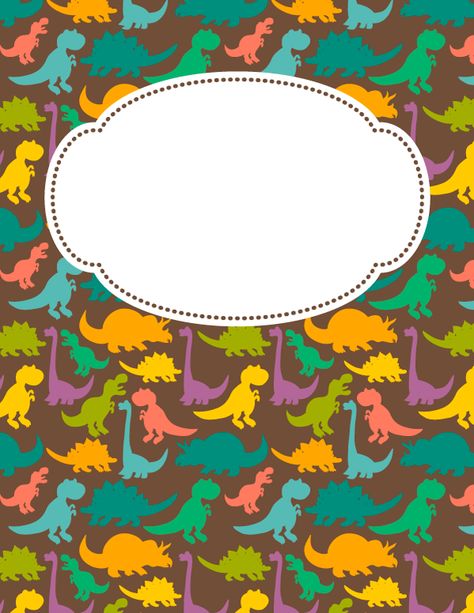 Free printable dinosaur binder cover template. Download the cover in JPG or PDF format at http://bindercovers.net/download/dinosaur-binder-cover/ Design Cover Page Ideas, Pokemon Binder Cover Printable, Dinosaur Frame Printable, Student Binder Covers Free Printable, Cute Binder Covers Printables, Design Cover Page, Free Printable Binder Covers, Binder Covers Free, Cover Page Ideas