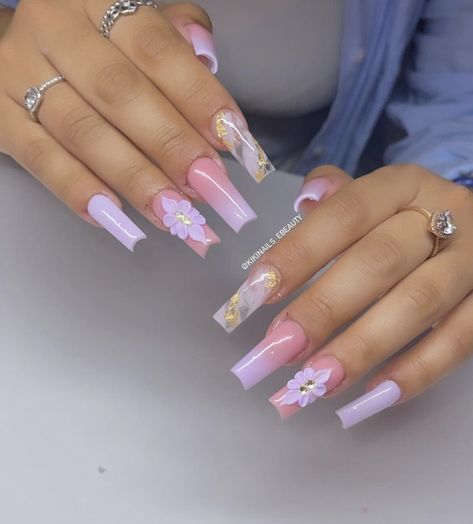 Mother’s Day Nails Acrylic, Pink Mother's Day Nails, Mother’s Day Acrylic Nail, Mother’s Day Nail Inspiration, Mothers Day Nails Ideas, Mother’s Day Nails, Pink And Purple Butterfly Acrylic Nails, Fancy Nails Designs, Fancy Nails