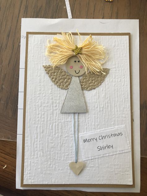 Christmas Cards With Angels Handmade, Christmas Flower Cards, Winter Wonderland Card, Christmas Angel Crafts, Simple Christmas Cards, Hand Made Greeting Cards, Card Making Tips, Christmas Card Art, Mom Cards