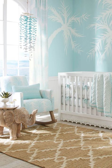 33 Best Ocean Blues Home Decor Inspiration Ideas and Designs for 2021 Beach Baby Rooms, Beach Themed Nursery, Ocean Baby Rooms, Beach Theme Nursery, Peach Bedroom, Parents Room, Baby Boy Room Nursery, Nursery Room Boy, Nursery Room Inspiration