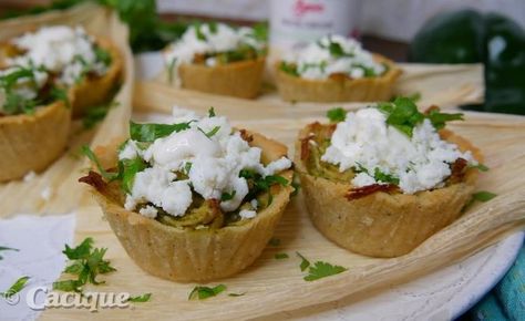 Green Chile Chicken Tamale Cupcakes | Cacique® Inc. Tamale Muffins, Tamale Bites Appetizers, Tamale Cupcakes, Tamale Cups, Green Chili Chicken Tamales, Green Chile Chicken Tamales, Chicken Tamale Pie With Masa, Chicken Tamale, Make Tamales