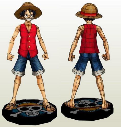 PAPERMAU: One Piece - Monkey D. Luffy Paper Model - by Papercraft Rock Papercraft One Piece, One Piece Papercraft, Luffy Gear 3, Papercraft Minecraft Skin, Papercraft Pokemon, Papercraft Anime, One Piece Monkey D Luffy, Anime Paper, Animal Drawings Sketches