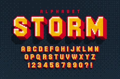 Control Illustration, Pixel Alphabet, Wizards Logo, Pixel Logo, Vector Alphabet, Game Font, Pixel Font, Games Design, Pixel Art Templates